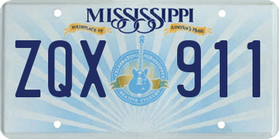 MS license plate ZQX911