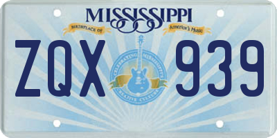 MS license plate ZQX939