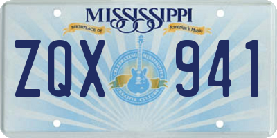 MS license plate ZQX941