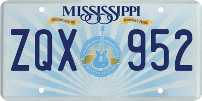 MS license plate ZQX952