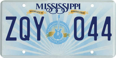 MS license plate ZQY044