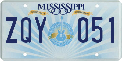 MS license plate ZQY051