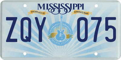 MS license plate ZQY075