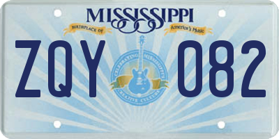 MS license plate ZQY082