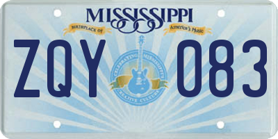 MS license plate ZQY083
