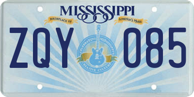 MS license plate ZQY085