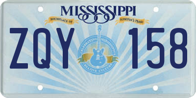 MS license plate ZQY158