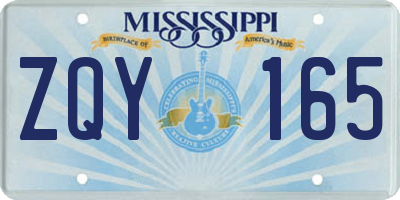 MS license plate ZQY165