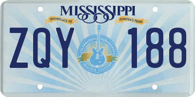 MS license plate ZQY188