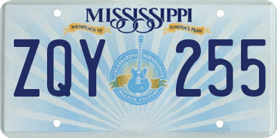 MS license plate ZQY255
