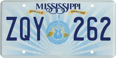 MS license plate ZQY262