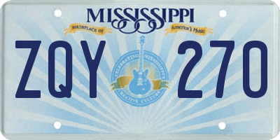 MS license plate ZQY270