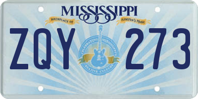 MS license plate ZQY273