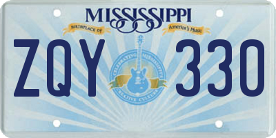 MS license plate ZQY330