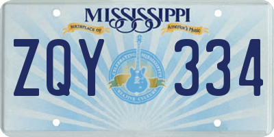 MS license plate ZQY334