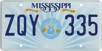 MS license plate ZQY335