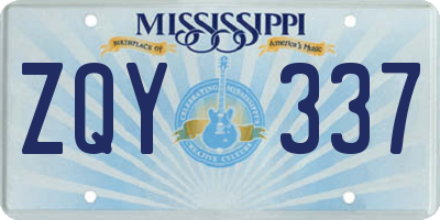 MS license plate ZQY337