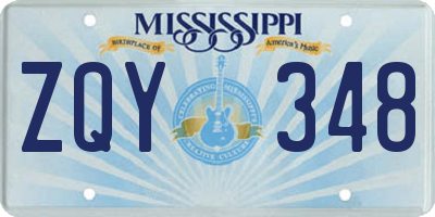 MS license plate ZQY348