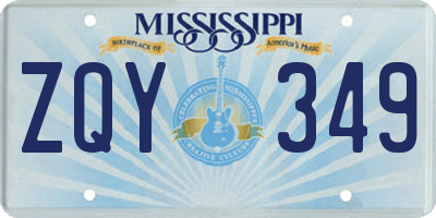 MS license plate ZQY349