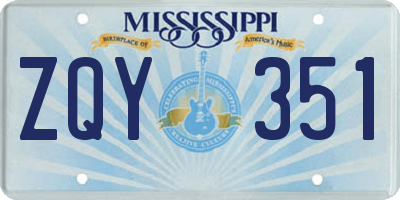 MS license plate ZQY351