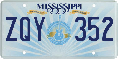 MS license plate ZQY352