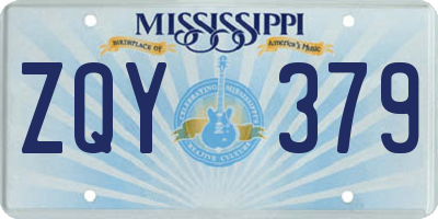 MS license plate ZQY379
