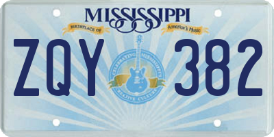 MS license plate ZQY382