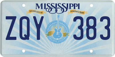 MS license plate ZQY383
