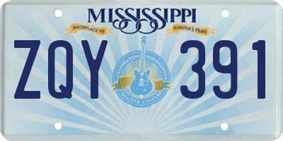 MS license plate ZQY391