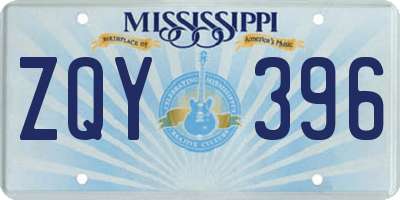 MS license plate ZQY396