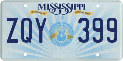 MS license plate ZQY399