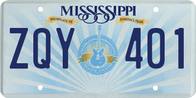 MS license plate ZQY401