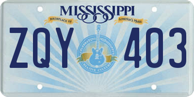 MS license plate ZQY403