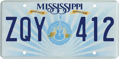 MS license plate ZQY412