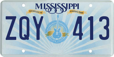 MS license plate ZQY413