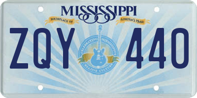 MS license plate ZQY440