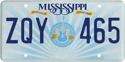 MS license plate ZQY465