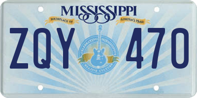 MS license plate ZQY470