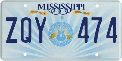 MS license plate ZQY474