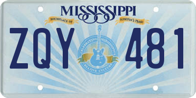 MS license plate ZQY481