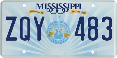 MS license plate ZQY483