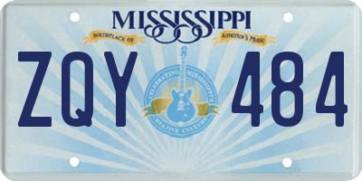 MS license plate ZQY484