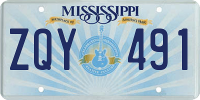 MS license plate ZQY491