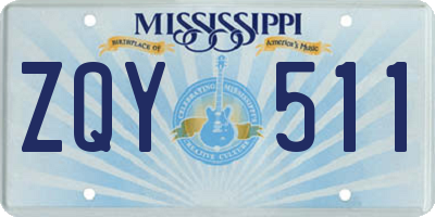MS license plate ZQY511