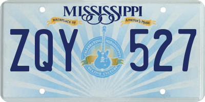 MS license plate ZQY527
