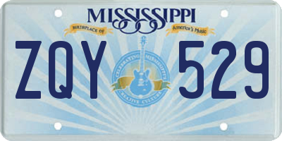 MS license plate ZQY529