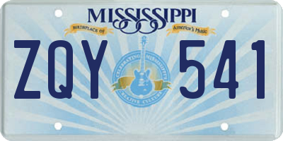 MS license plate ZQY541