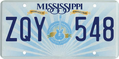 MS license plate ZQY548