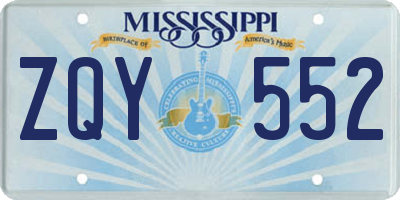MS license plate ZQY552