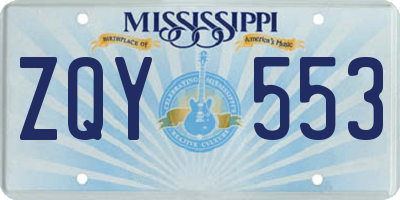 MS license plate ZQY553